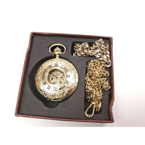 ManChDa Pocket Watch Retro Classic Mechanical Hand-Wind Pocket Watch Steampunk - Picture 7 of 9